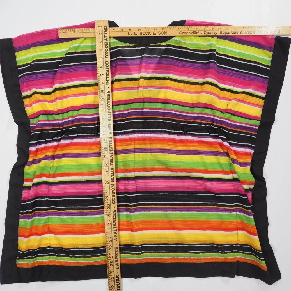 Lauren Ralph Lauren Kaftan Womens Large Stripe Tunic Swim Cover Up Cinch Waist